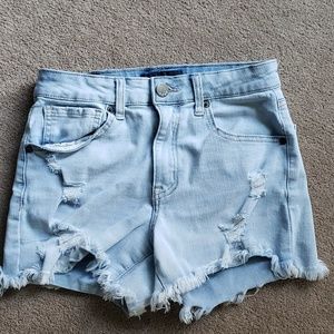 Super high rise midi shorts.